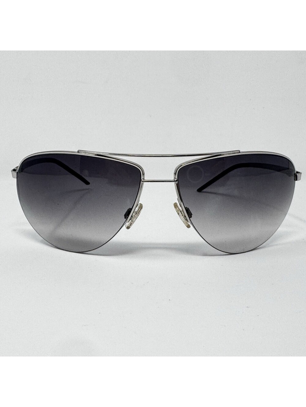 D&G 2167 753 Sunglasses Silver Gray Gradient Aviator 64-14-120 NOS